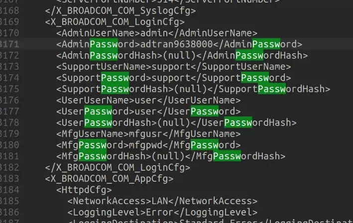 Config File Passwords Exposed