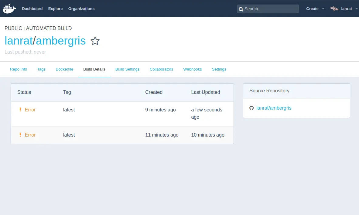 Docker Hub Ambergris Screenshot