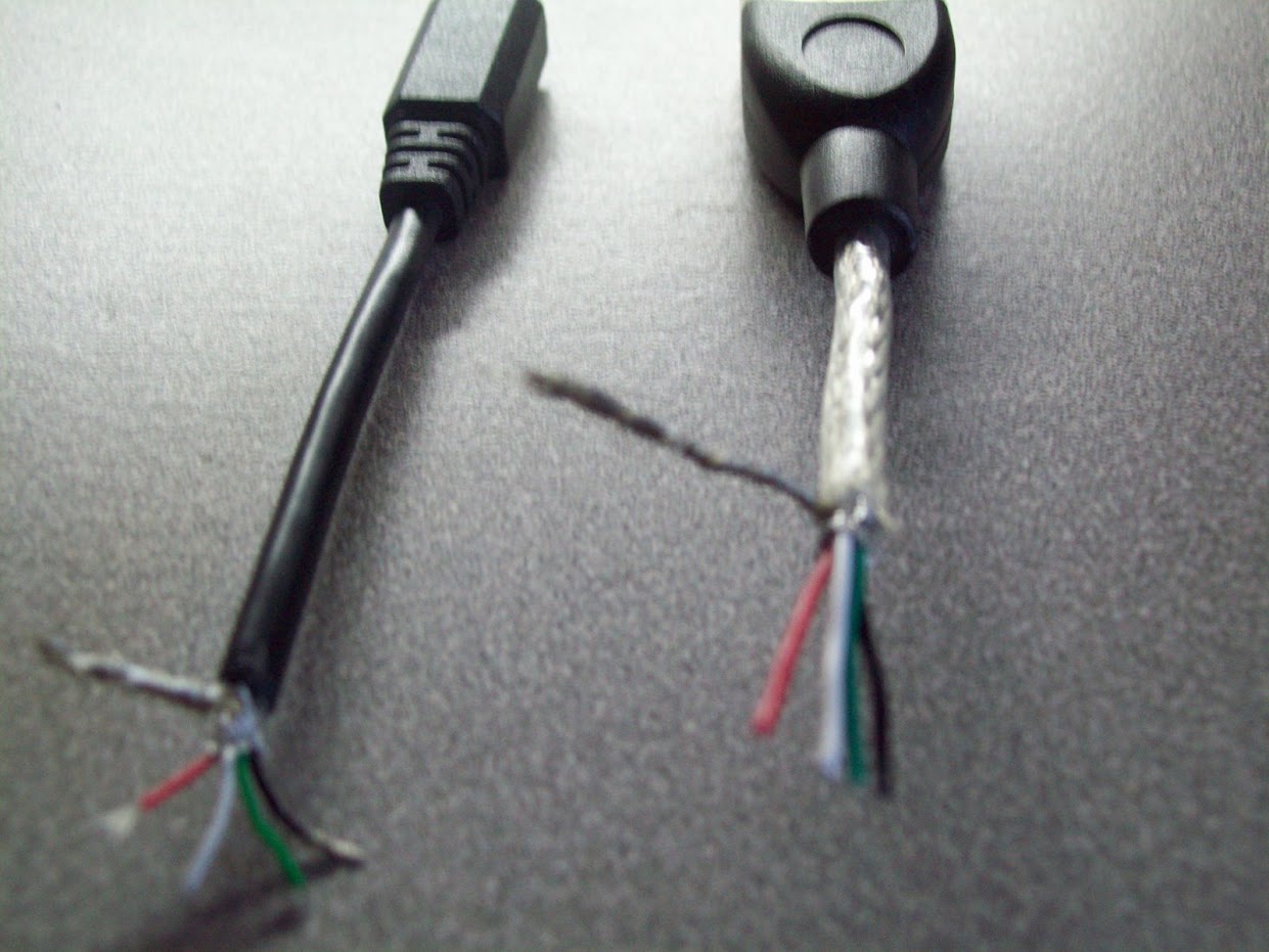 spliced USB cable