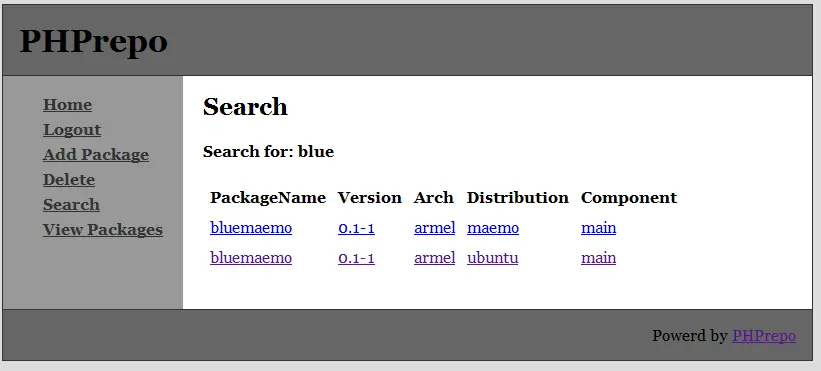 PHPrepo search