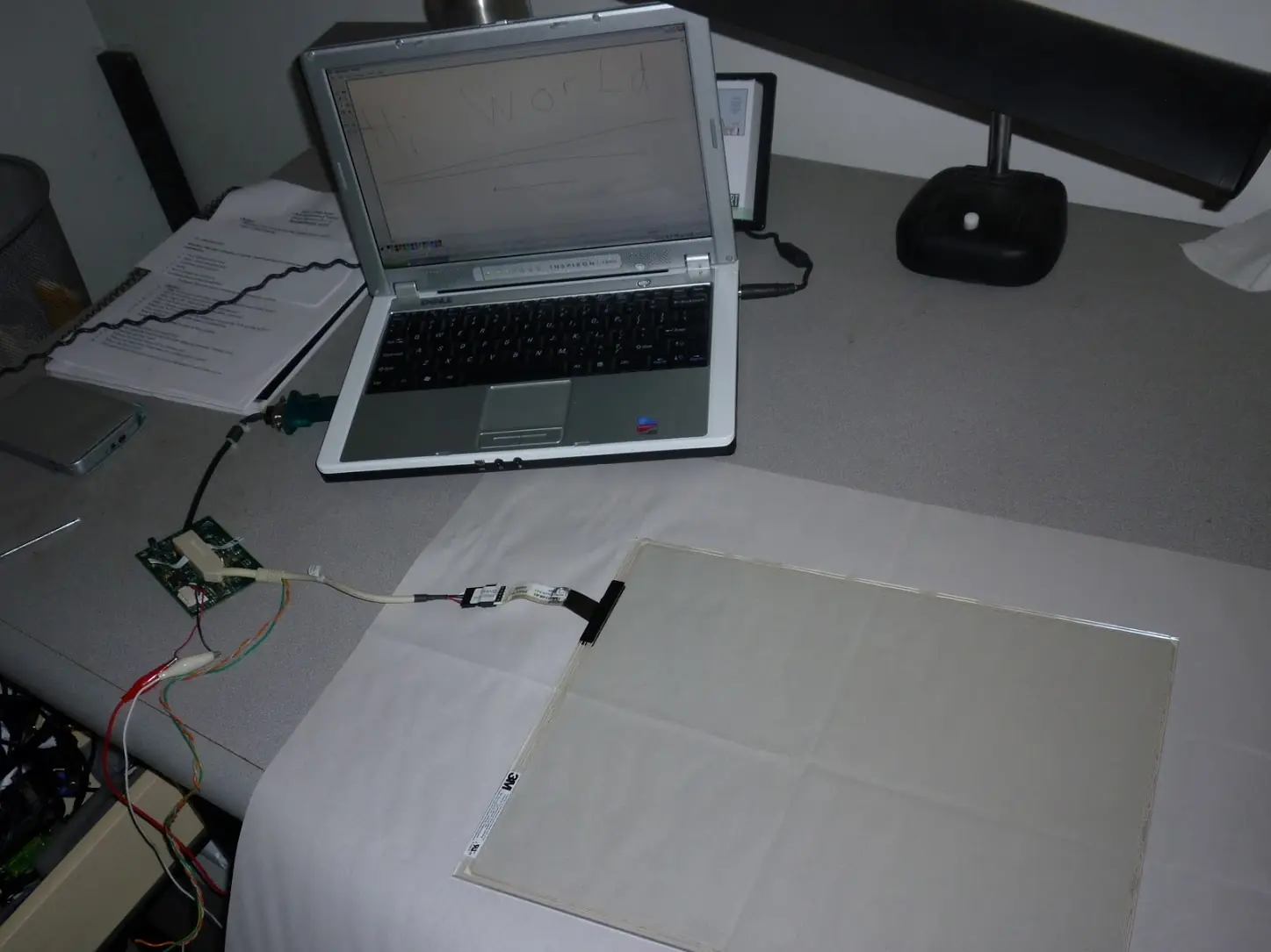 Testing the touchpanel on a laptop