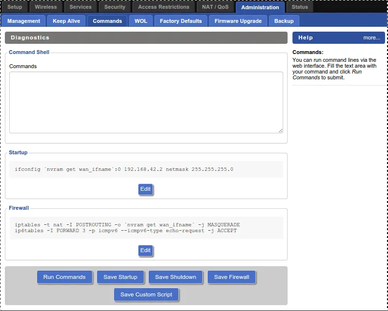 dd-wrt commands