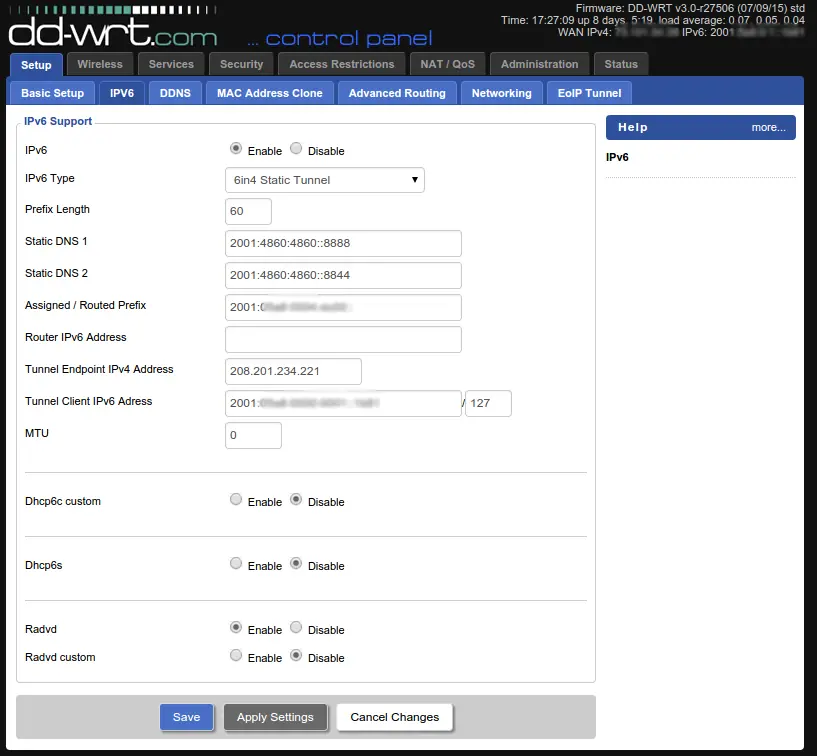 dd-wrt ipv6 sonic