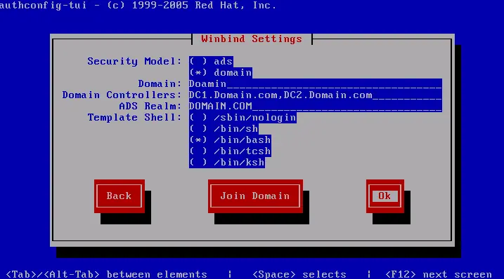 authconfig domain settings