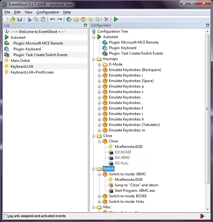 EventGhost MCE HTPC Configuration